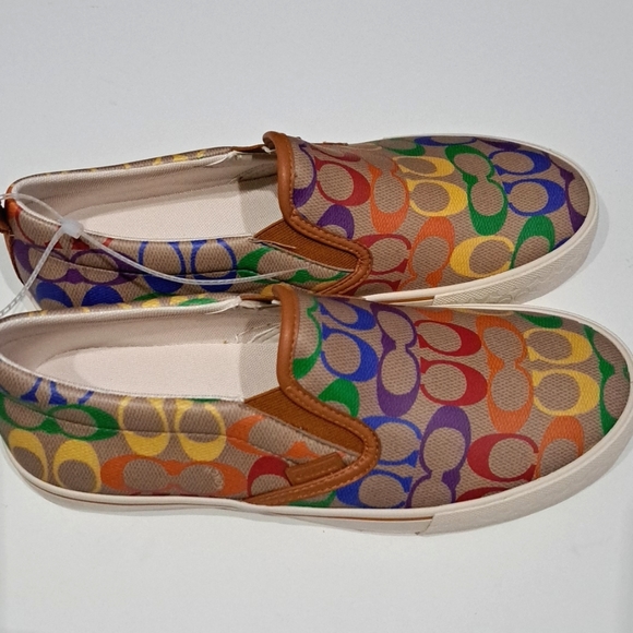 Coach Skate Slip On Sneaker In Rainbow Signature Canvas - Picture 5 of 9